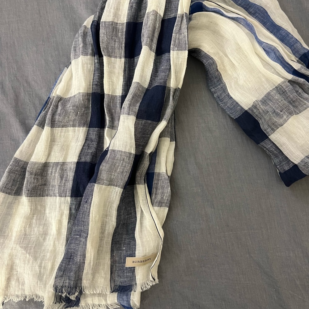 Burberry lightweight check wool scarf